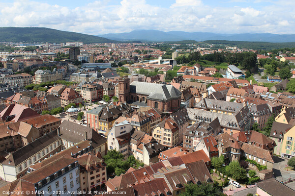 Old Town Aerial View, Belfort, France Picture Board by Imladris 