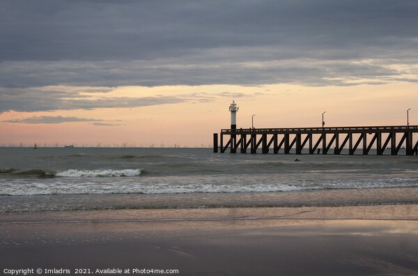 Blankenberge sunset, Belgian Coast Picture Board by Imladris 
