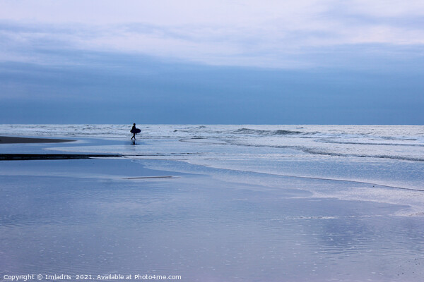 Minimalist Surfer on Pastel Sea Picture Board by Imladris 