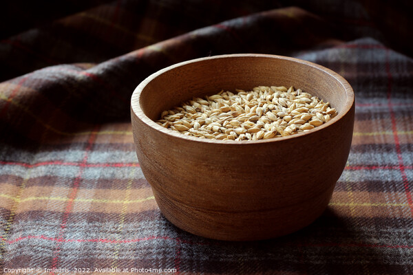 Malted Barley Grains in a Wooden Bowl Picture Board by Imladris 
