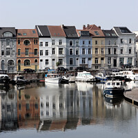Buy canvas prints of Colourful Ghent Waterways Reflections by Imladris 