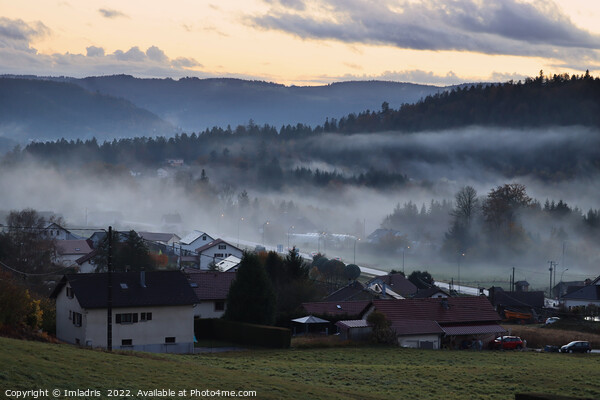Misty Evening Bémont, Vosges, France Picture Board by Imladris 
