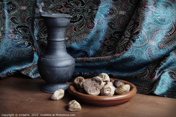 Wooden Bowl with Figs Still Life Picture Board by Imladris 