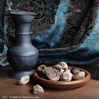 Buy canvas prints of Wooden Bowl with Figs Still Life by Imladris 