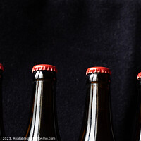 Buy canvas prints of A row of red top beer bottles by Imladris 