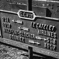 Buy canvas prints of Vintage Road Sign, Picardy, France by Imladris 