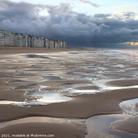 Buy canvas prints of Surreal Winters Beach View, Belgian Coast by Imladris 