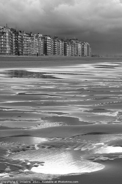 Surreal Belgian Coast, Mono Landscape Picture Board by Imladris 