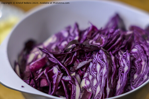 Close-up of a bowl with chopped red cabbage Picture Board by Kristof Bellens