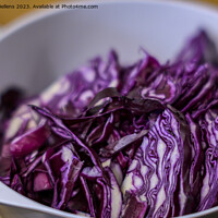 Buy canvas prints of Close-up of a bowl with chopped red cabbage by Kristof Bellens
