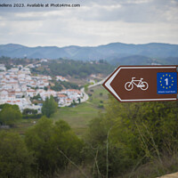 Buy canvas prints of Atlantic Coast Bicycle route sign in Aljezur, Algarve, Portugal. by Kristof Bellens