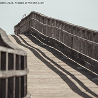 Buy canvas prints of View on wooden elevated boardwalk for pedestrians. by Kristof Bellens