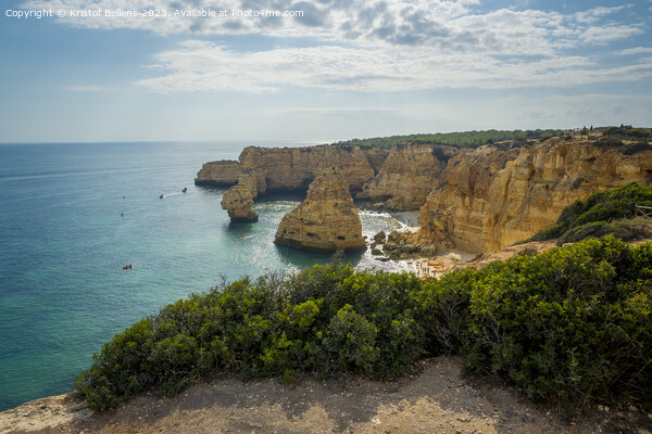 View on cliffs on the Algarve beach in Ponta da Piedade in Portugal. Picture Board by Kristof Bellens