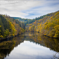 Buy canvas prints of View on the river Ourthe in national park Two Ourthes in Wallonia, Belgium. by Kristof Bellens