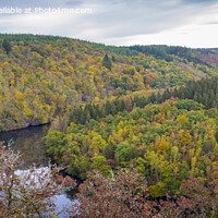 Buy canvas prints of View on the landscape of Parc naturel des deux Ourthes during autumn in the Ardennes of Wallnia, Belgium. by Kristof Bellens