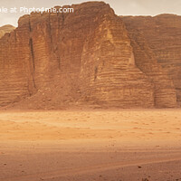 Buy canvas prints of Panorama of Khazali’s mountain in the desert of Wadi Rum, Jordan by Kristof Bellens