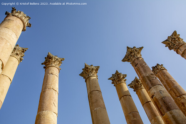 Corinthian capitals decorating the columns of the Temple of Artemis, Jerash, Gerasha, Jordan Picture Board by Kristof Bellens