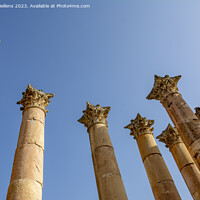 Buy canvas prints of Corinthian capitals decorating the columns of the Temple of Artemis, Jerash, Gerasha, Jordan by Kristof Bellens