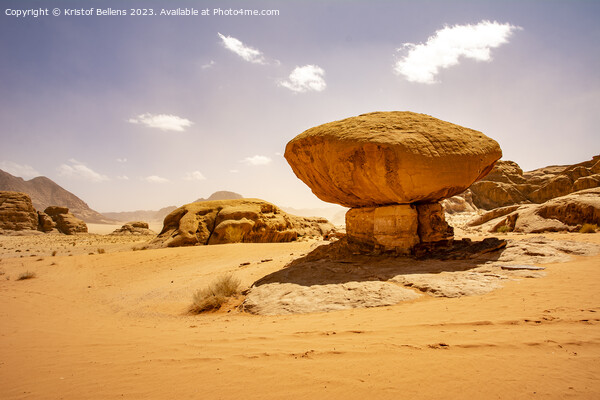 Mushroom rock at Wadi Rum desert in Jordan Picture Board by Kristof Bellens