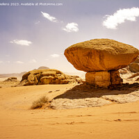 Buy canvas prints of Mushroom rock at Wadi Rum desert in Jordan by Kristof Bellens