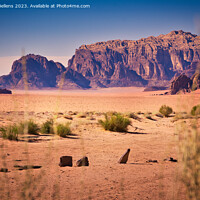 Buy canvas prints of Desert view at Wadi Rum, Jordan during golden hour by Kristof Bellens