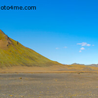 Buy canvas prints of Iceland landscape panorama: Emstrur surroundings. Green mountain and lava soil by Kristof Bellens