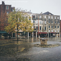 Buy canvas prints of Heavy rain in Venice, Italy, during autumn. by Kristof Bellens