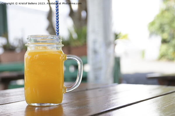 Horizontal shot of a jar of homemade orange juice Picture Board by Kristof Bellens