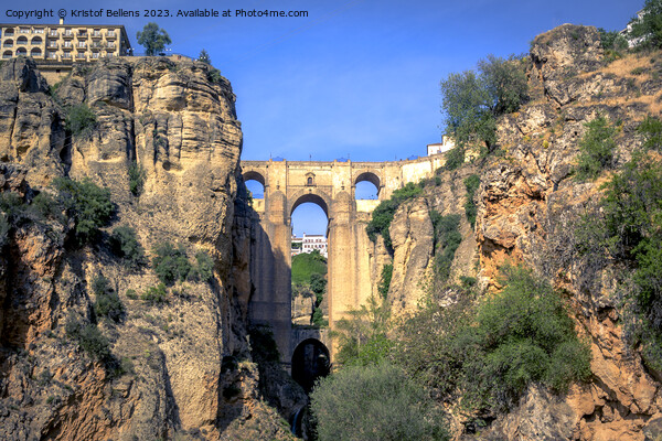 Famous view on the Puente Nuevo in Ronda, cozy historical city in Andalusia, Spain Picture Board by Kristof Bellens