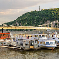 Buy canvas prints of River cruise ships - Budapest by Laszlo Konya