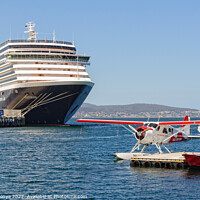 Buy canvas prints of A cruise ship and a seaplane - Hobart by Laszlo Konya