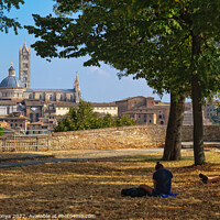 Buy canvas prints of Quiet Spot at the Medici Fortress - Siena by Laszlo Konya