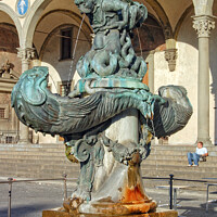 Buy canvas prints of Fountain in Piazza Santissima Annunziata - Florence by Laszlo Konya