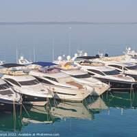Buy canvas prints of Yachts in the marina - Split by Laszlo Konya