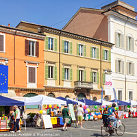 Buy canvas prints of Market at Town Square - Ravenna by Laszlo Konya