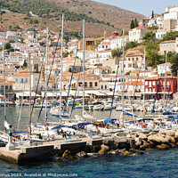 Buy canvas prints of Port of Hydra - Saronic Islands by Laszlo Konya