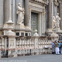 Buy canvas prints of Gathering in front of the Cathedral - Catania by Laszlo Konya