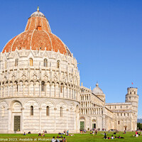 Buy canvas prints of Battistero, Duomo and the Leaning Tower - Pisa by Laszlo Konya