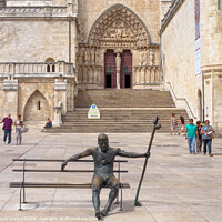 Buy canvas prints of Tired pilgrim statue - Burgos by Laszlo Konya