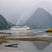 Buy canvas prints of Cruise ship - Milford Sound by Laszlo Konya