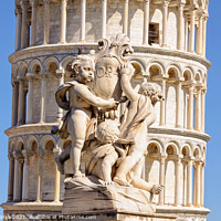 Buy canvas prints of Cherubs and the Leaning Tower - Pisa by Laszlo Konya