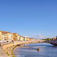 Buy canvas prints of Ponte di Mezzo over the Arno - Pisa by Laszlo Konya