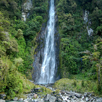 Buy canvas prints of Thunder Creek Falls - Otago by Laszlo Konya