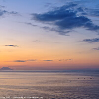 Buy canvas prints of Twilight over the Tyrrhenian Sea - Tropea by Laszlo Konya