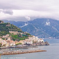 Buy canvas prints of Amalfi under heavy clouds by Laszlo Konya
