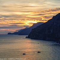Buy canvas prints of Sunset near Positano by Laszlo Konya