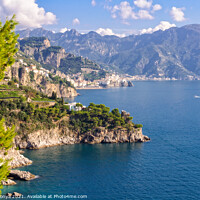 Buy canvas prints of Between Conca dei Marini and Positano - Amalfi Coast by Laszlo Konya