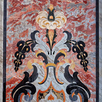Buy canvas prints of Marble intarsia in Chiesa del Gesù Nuovo - Napoli by Laszlo Konya