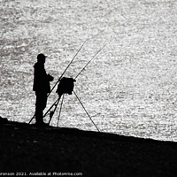 Buy canvas prints of Silhouette of a fisherman by Paul Lawrenson