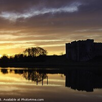 Buy canvas prints of Carew castle sunrise by Darren Evans